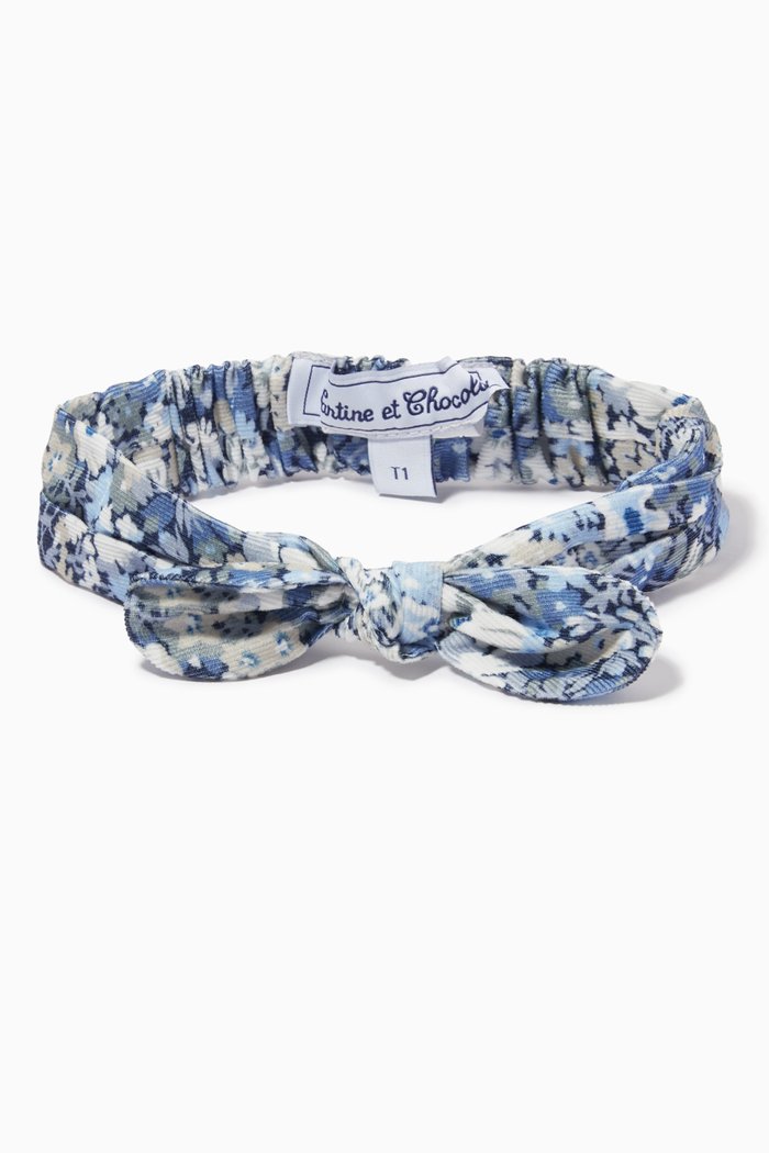 

Floral Print Bow Hairband, Blue