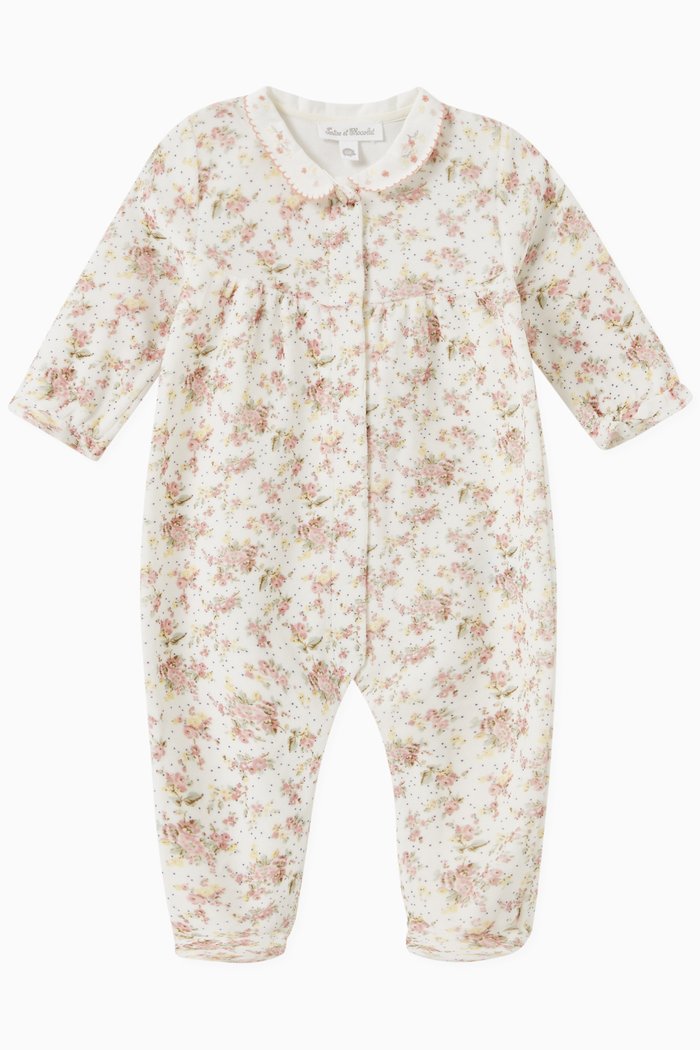 

All-over Print Bodysuit in Cotton Blend, Neutral