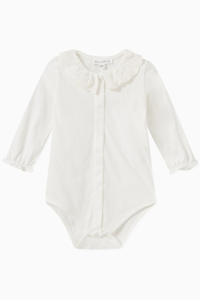 

Ruffles Bodysuit in Cotton, Neutral