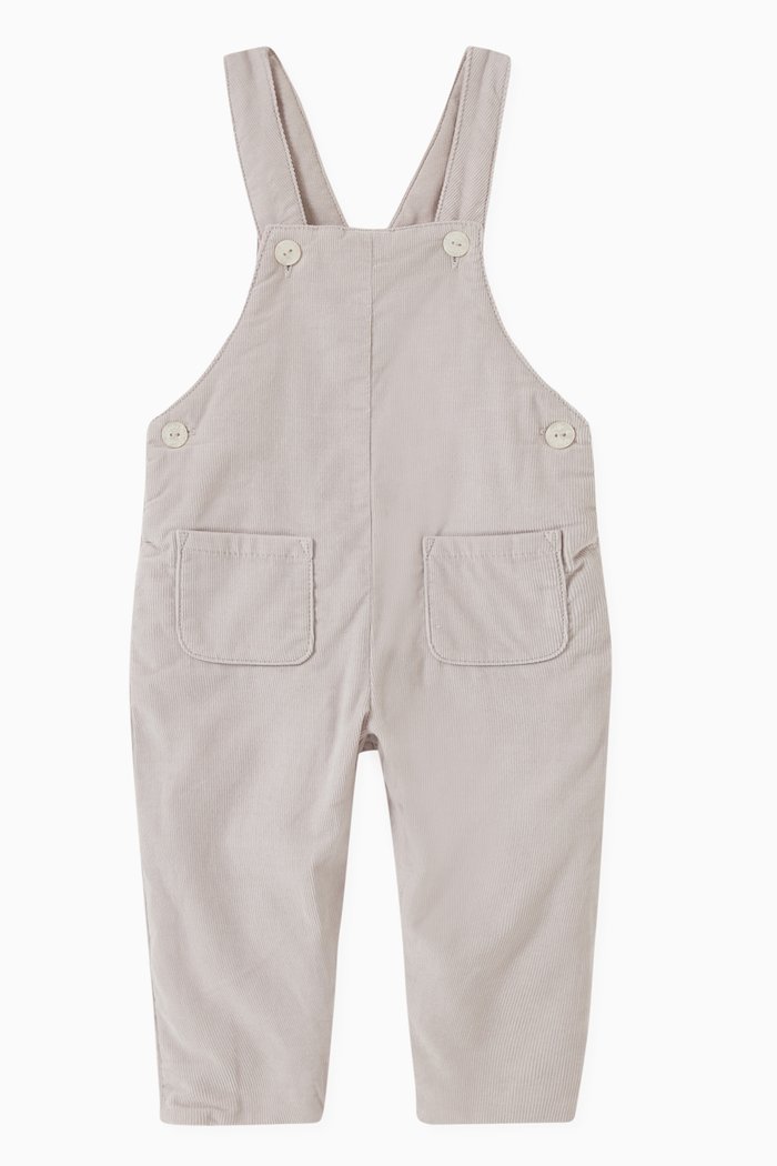 

Patch Pocket Dungarees in Cotton-blend, Grey
