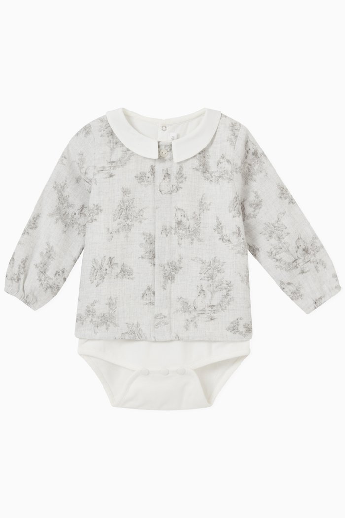 

Collar Bodysuit in Cotton Blend, Neutral