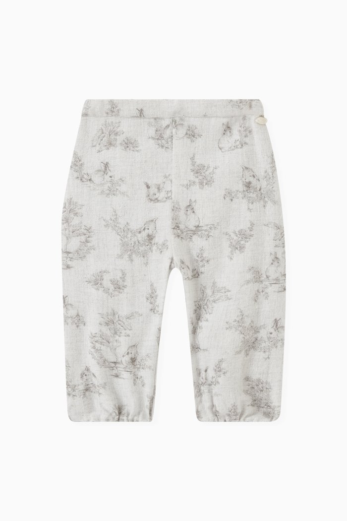 

Rabbit-print Pants in Flannel, Grey