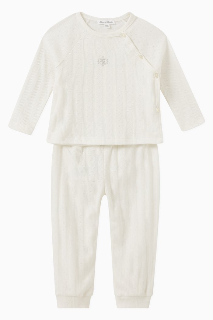 

Plain Pyjama Set in Cotton, Neutral