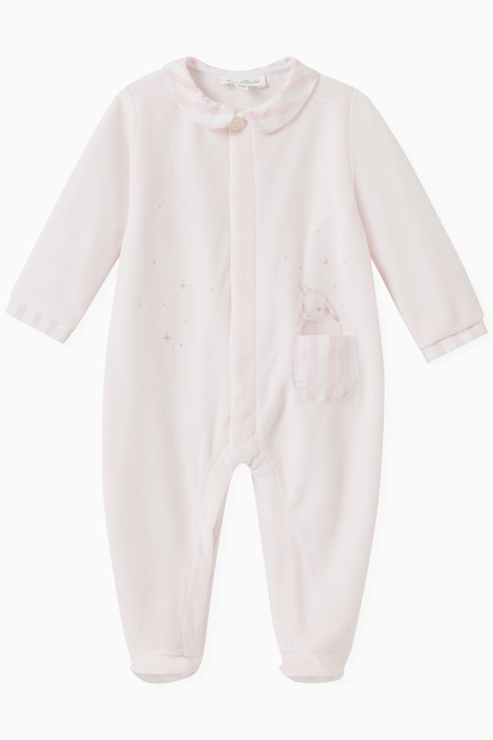 

Peter-pan Collar Pocket Sleepsuit in Cotton-blend, Pink