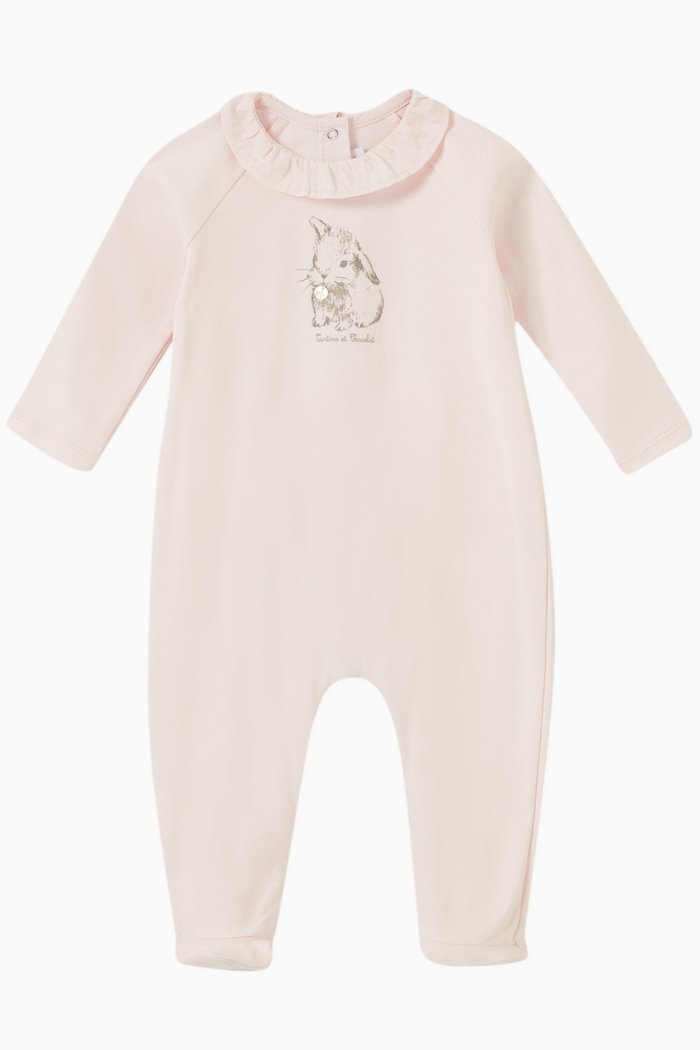 

Bunny Sleepsuit in Cotton, Pink