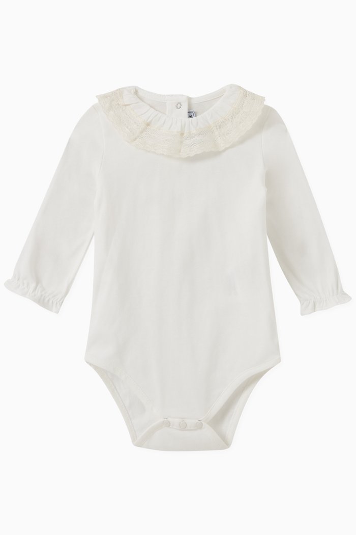 

Ruffles Bodysuit in Cotton, Neutral