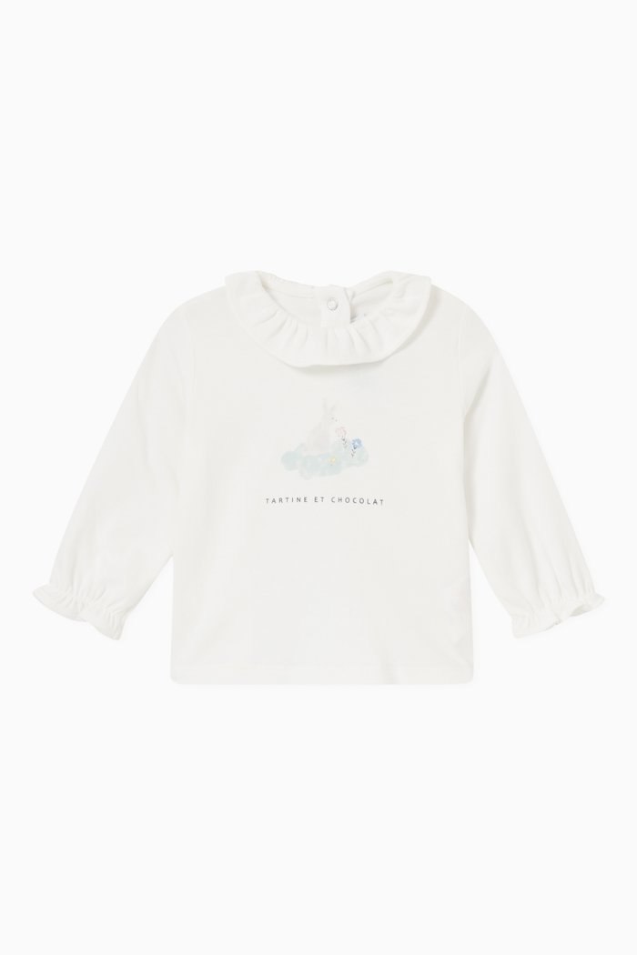 

Ruffles T-shirt in Cotton Blend, Neutral