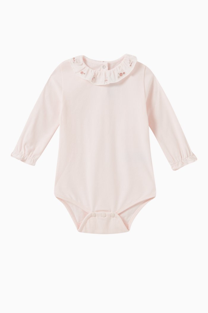 

Ruffles Bodysuit in Cotton, Pink
