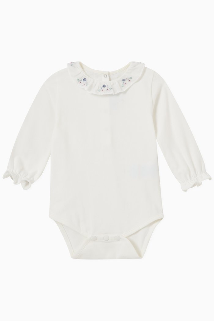 

Ruffles Bodysuit in Cotton, Purple