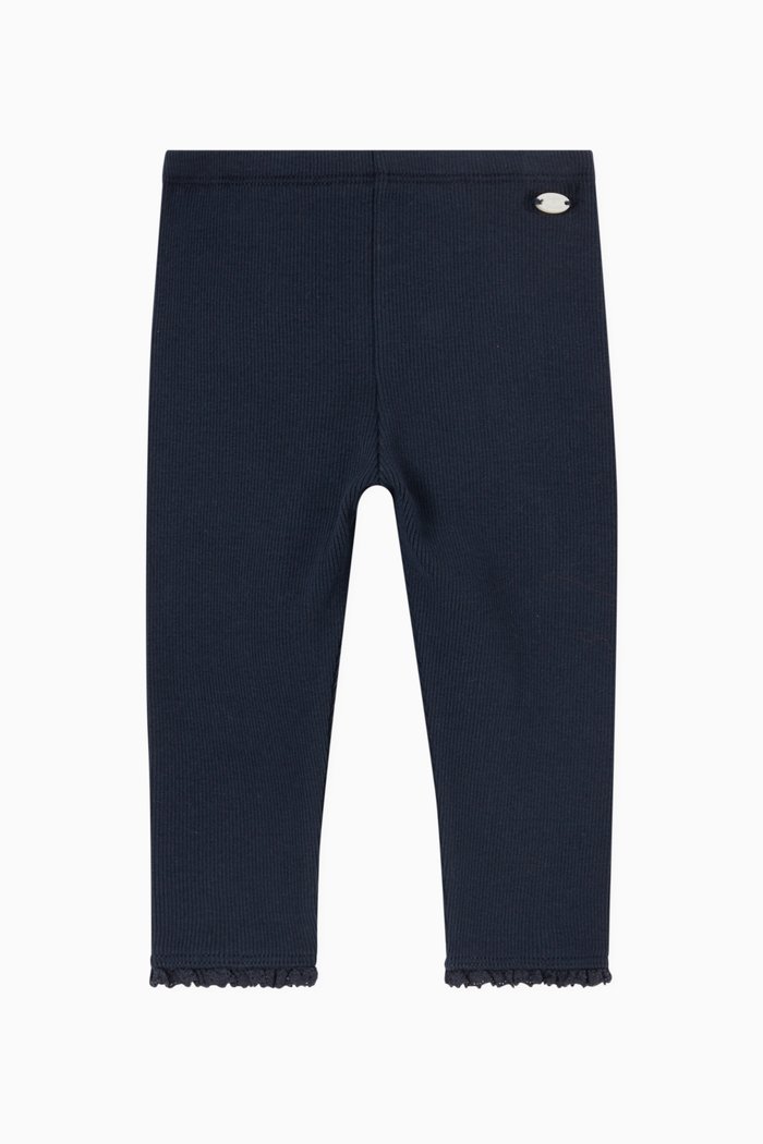 

Plain Leggings in Cotton, Blue