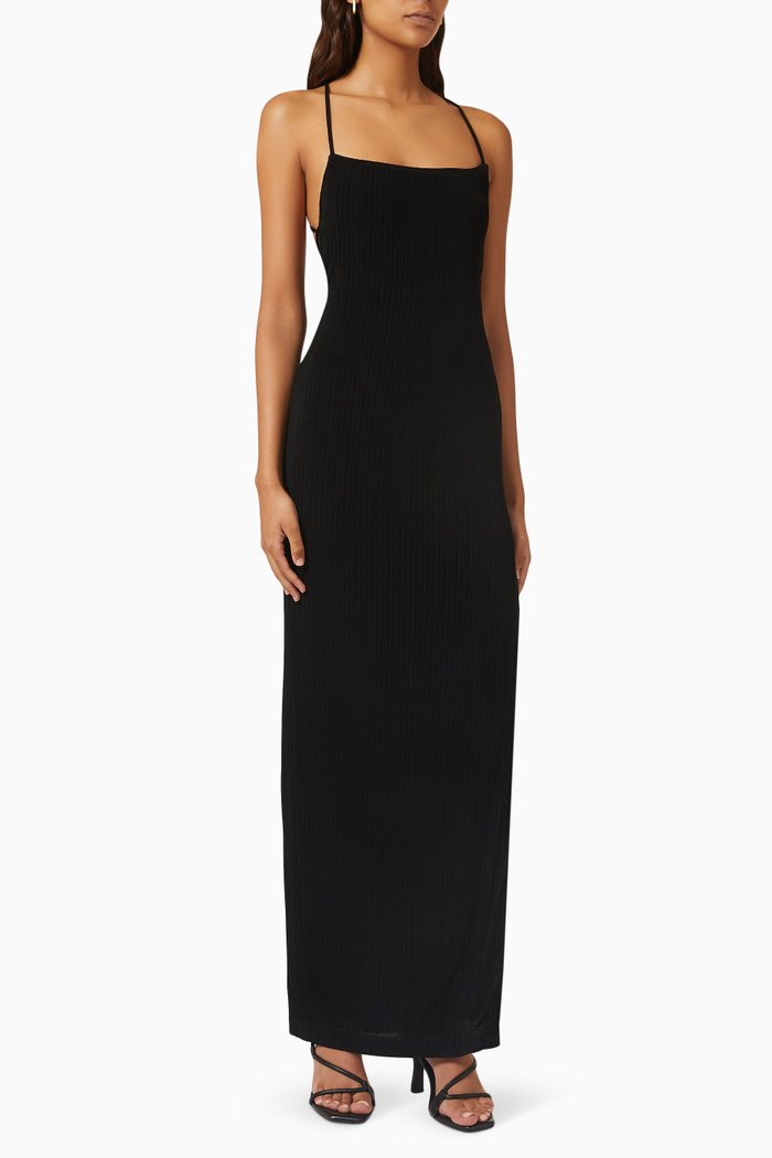 

Equinox Square-neck Maxi Dress, Black