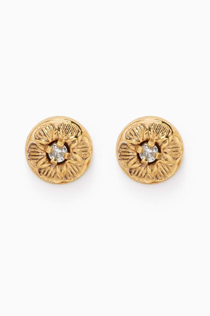 

Floral Diamond Earrings in 18kt Yellow Gold