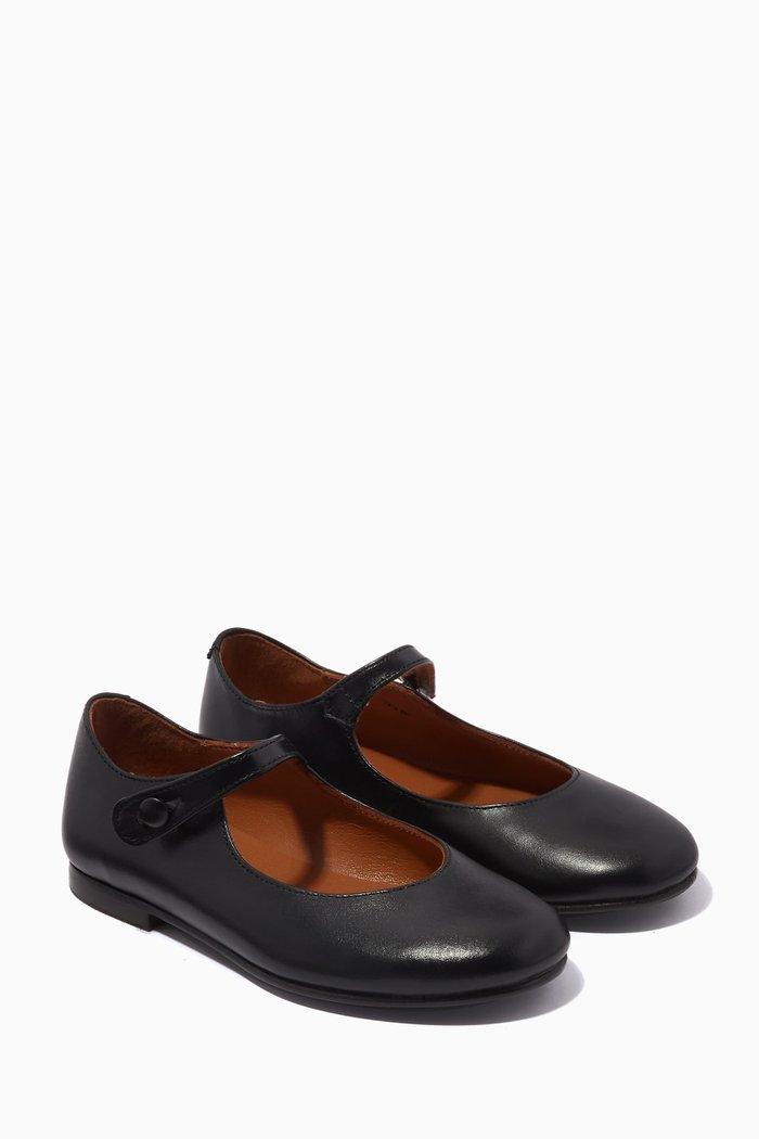 

Ella Mary Jane Ballerina Shoes in Patent Leather, Black