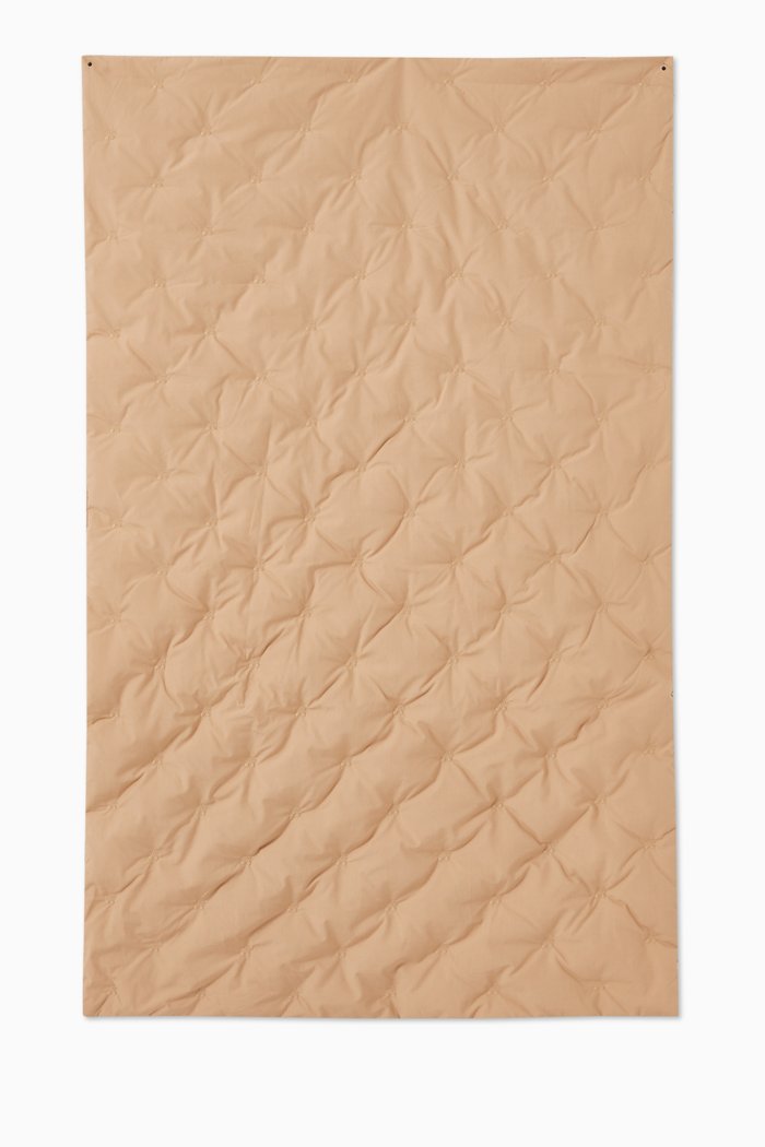 

Assunta Blanket in Cherry-embroidered Quilted Technological Poplin, Neutral