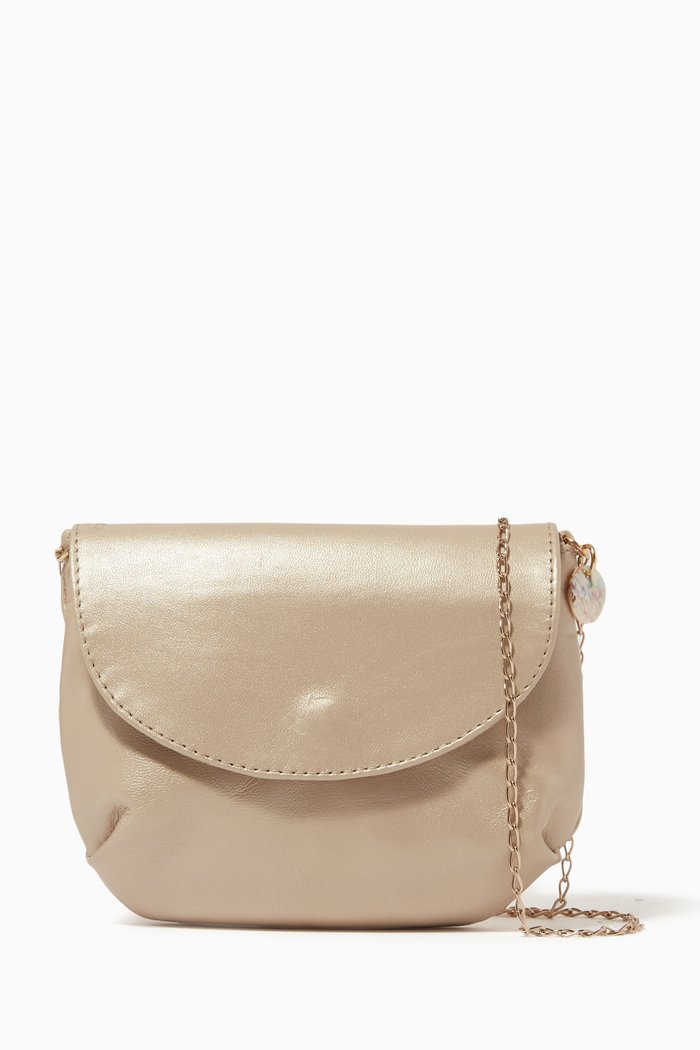 

Crossbody Bag in Synthetic Leather, Gold
