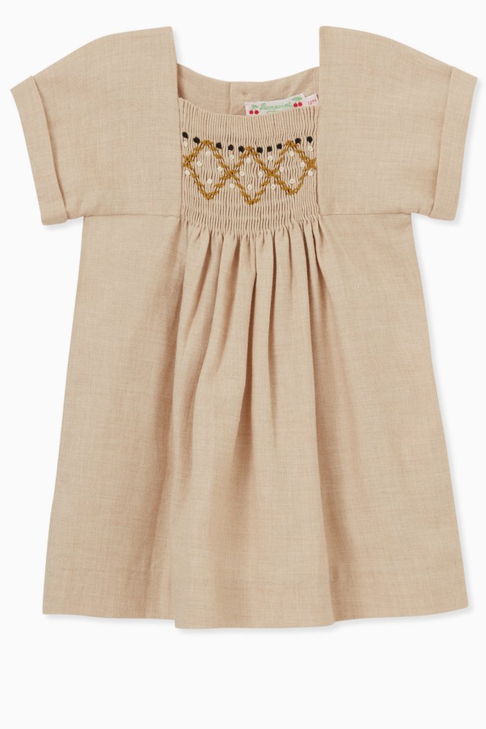 

Pais Dress in Cotton Wool Blend, Neutral