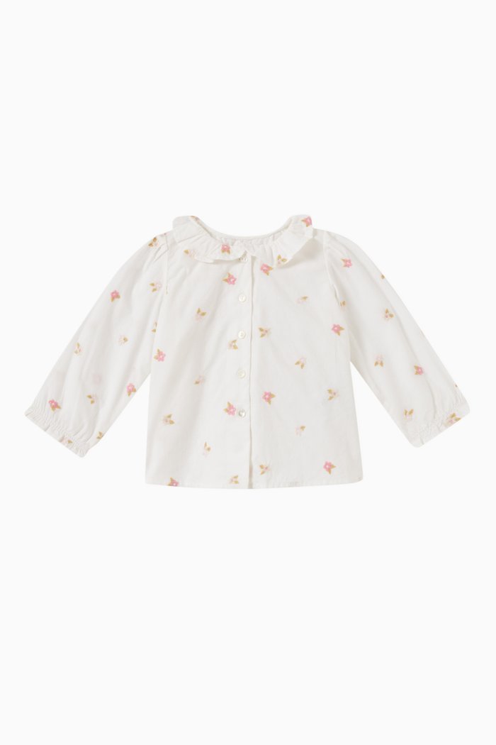 

Floral Blouse in Cotton, Pink
