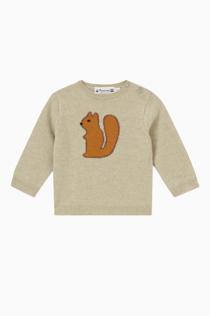 

Embroidered Sweatshirt in Wool, Brown