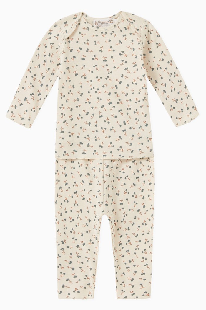 

Cherry Pyjama Set in Cotton, Neutral