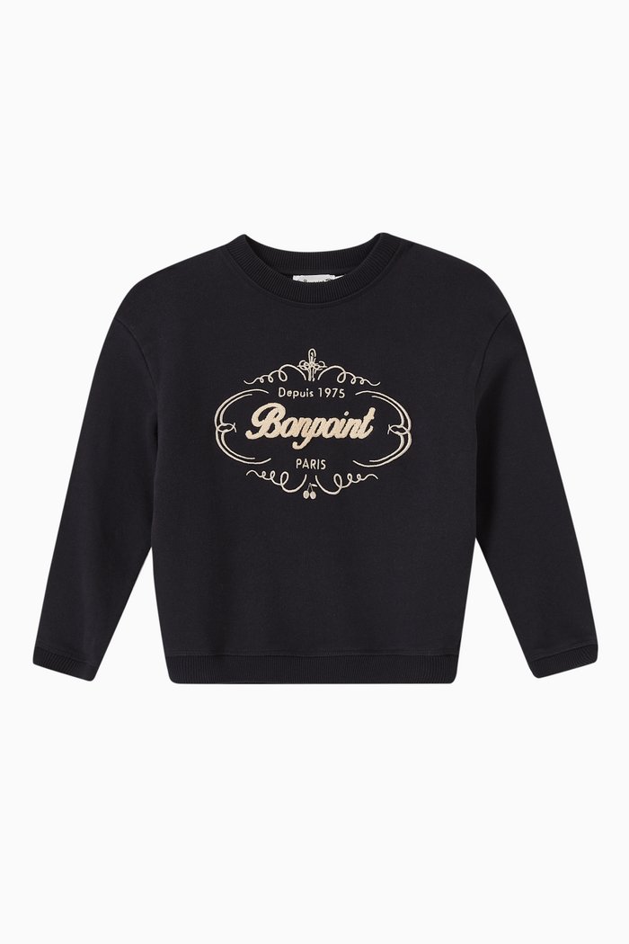 

Logo Print Sweatshirt in Cotton, Blue