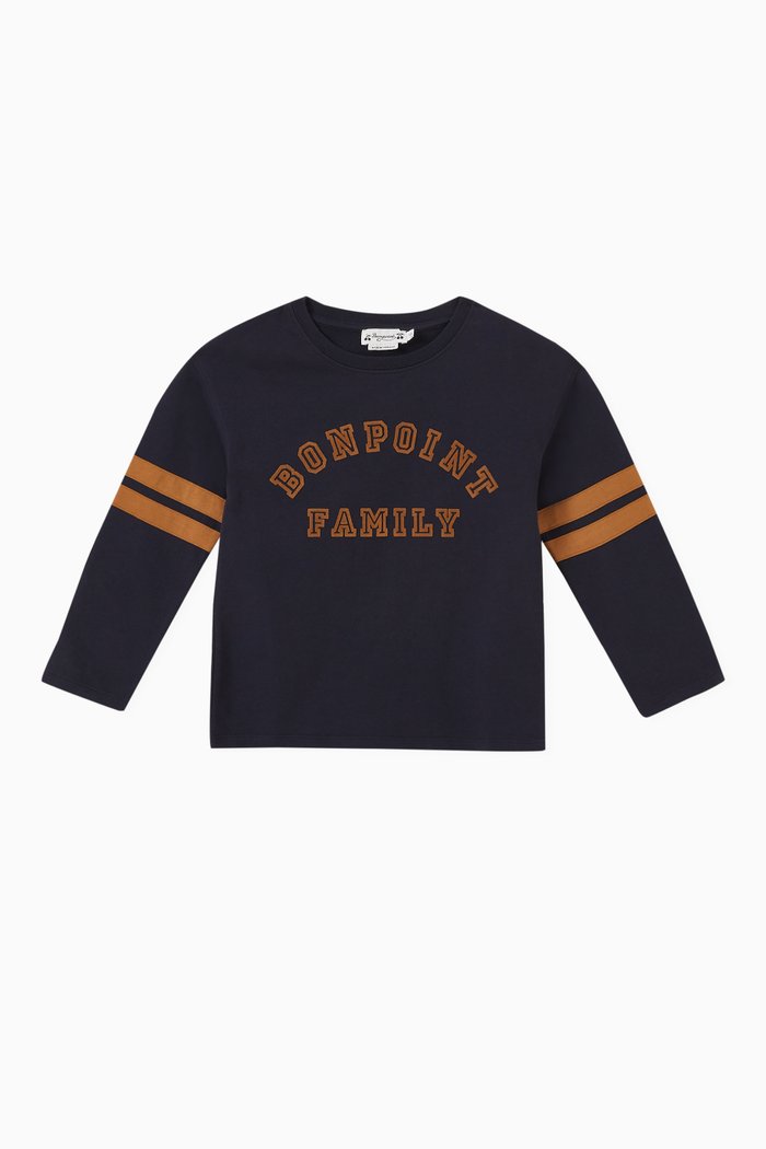 Logo Long-sleeved T-shirt in Cotton, Blue