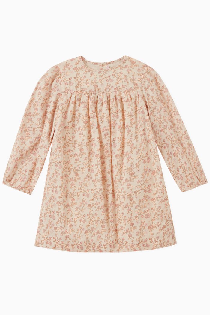 Floral Dress in Cotton, Pink