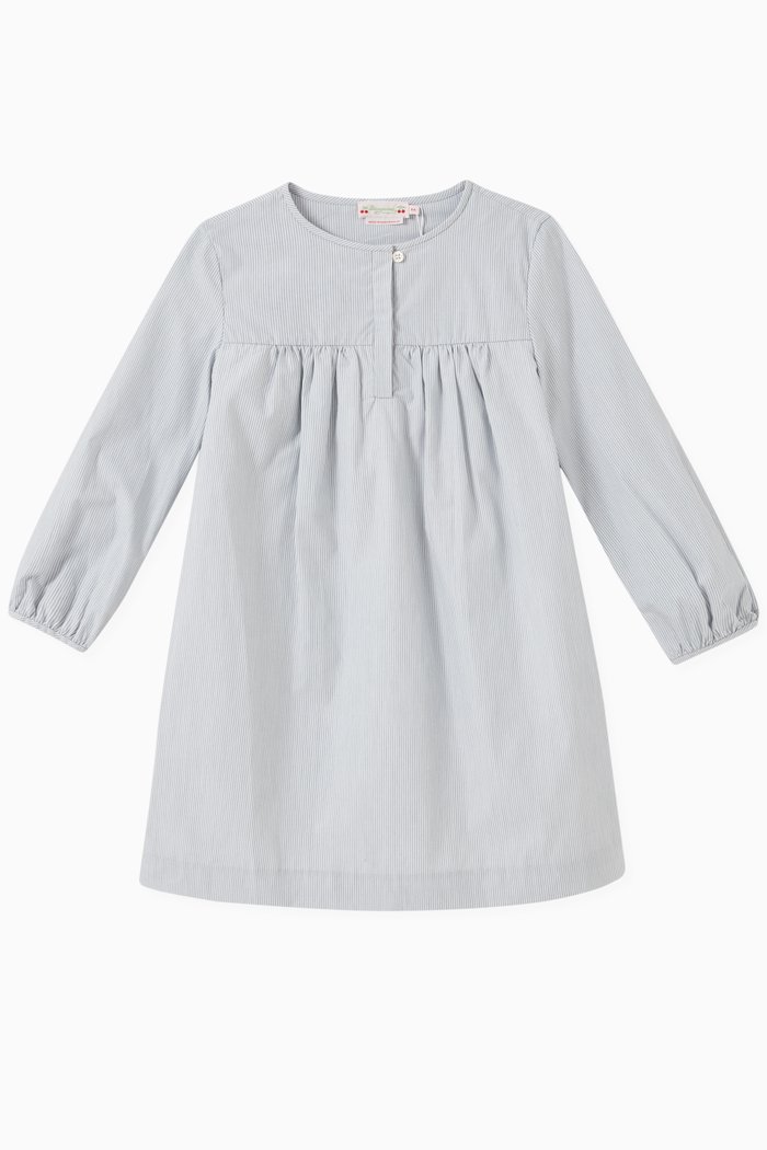 

Balloon-sleeve Dress in Cotton, Grey