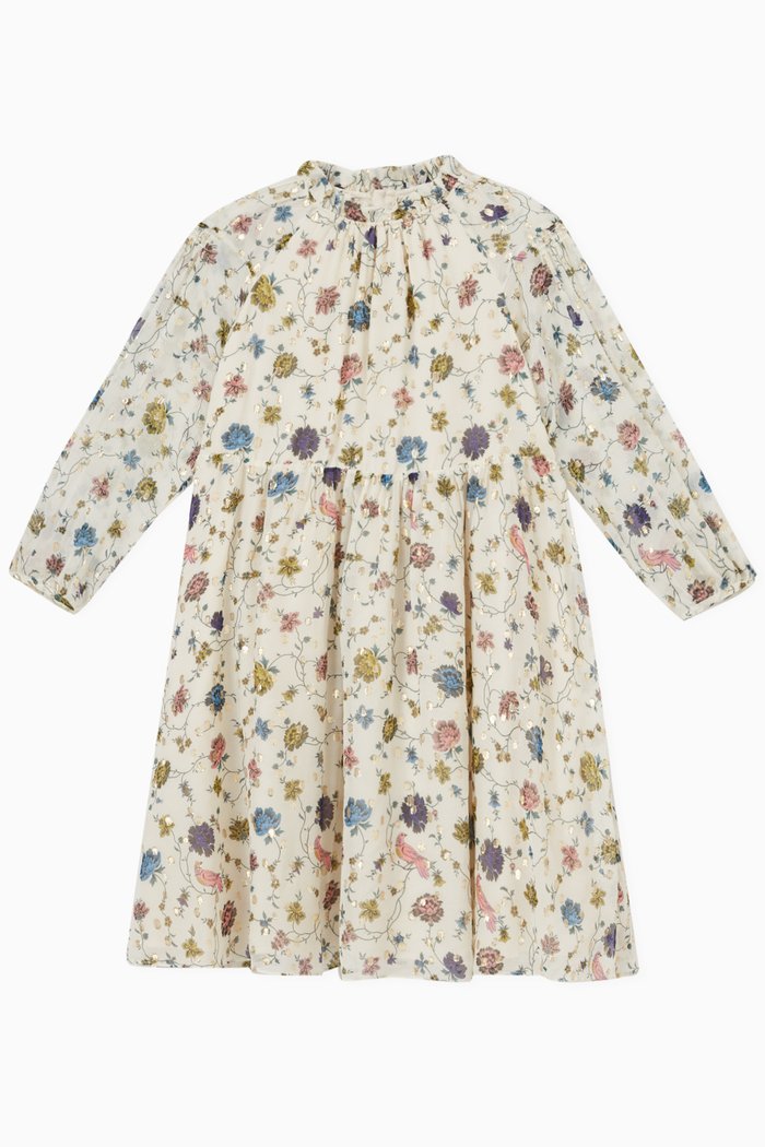 

Floral Dress in Silk, Neutral