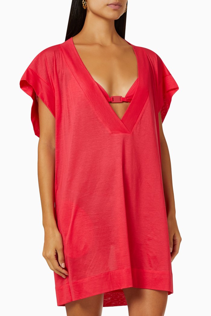 

Renée Oversized T-shirt Dress in Cotton, Red