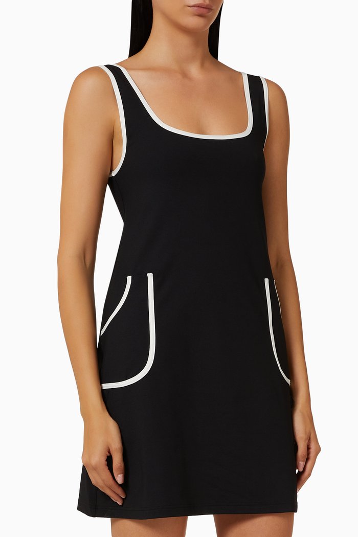 Loisir Mini Dress in Stretch Jersey, Black
