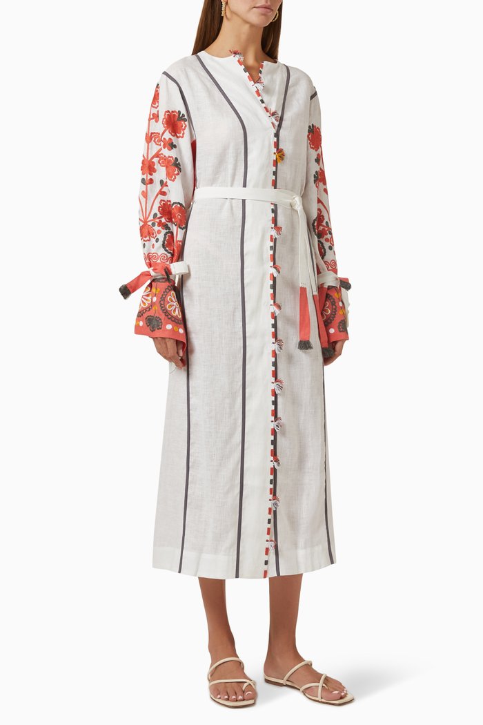

Sicily Midi Dress in Cotton, White