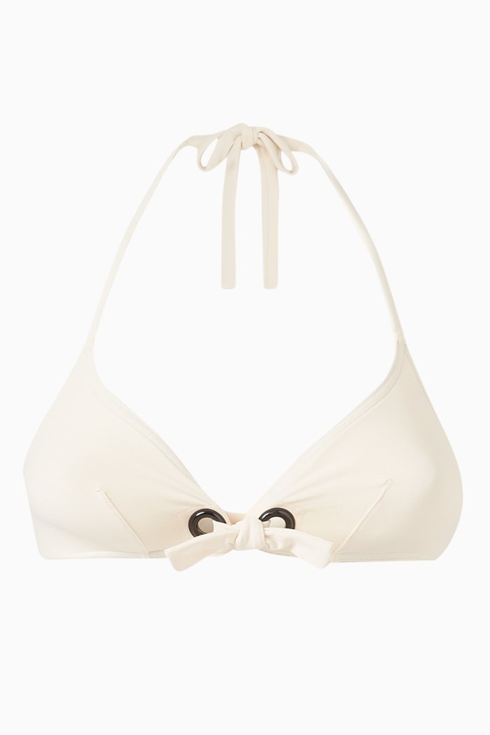 

Beauté Small Triangle Bikini Top, White
