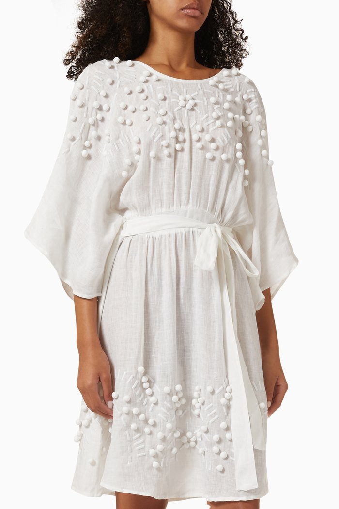 

Etrusque Mini Dress in Linen, White