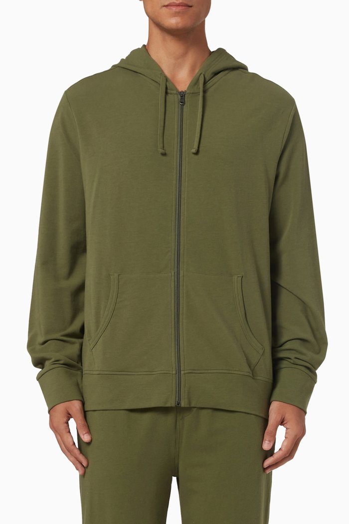 

Hoodie in Cotton, Green
