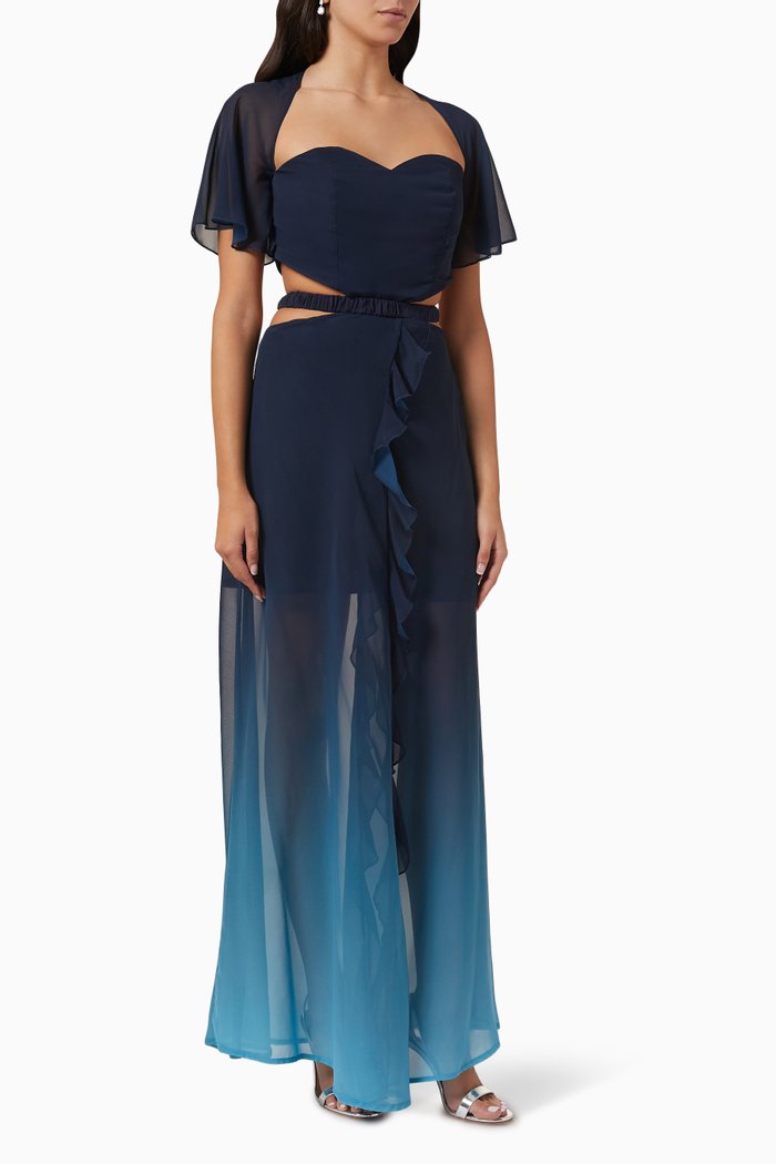 

Ombre Cut-out Dress, Blue