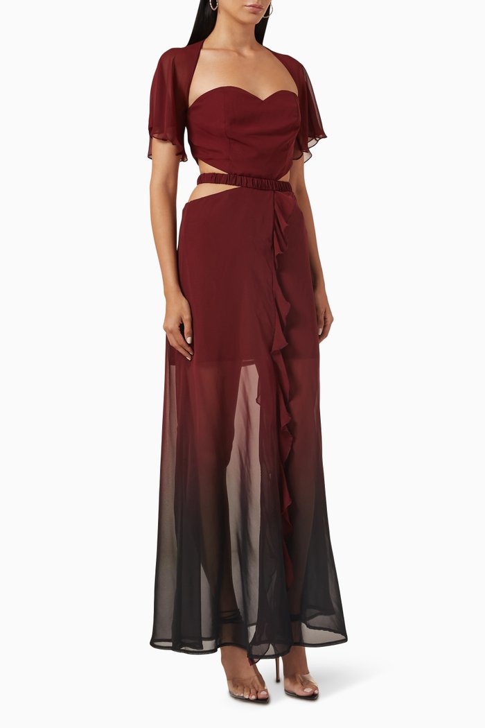 

Ombre Cut-out Dress, Burgundy