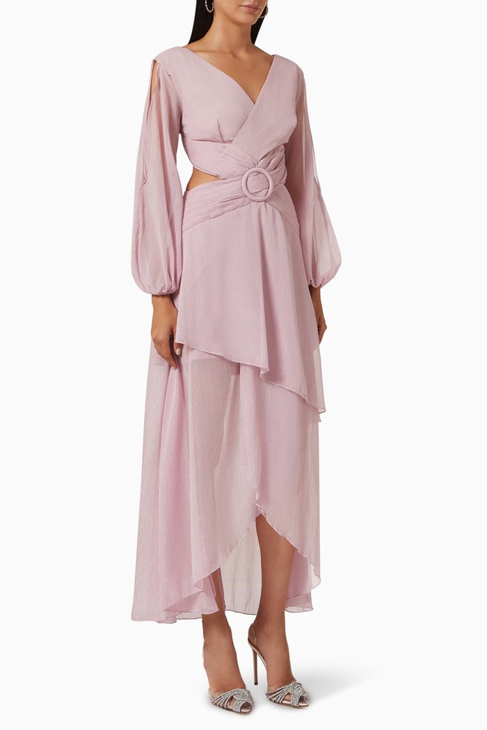 

Buckle Cut-out Dress, Pink