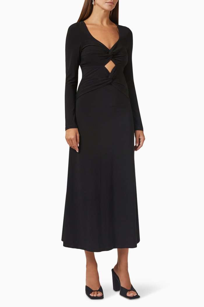 

The Cove Twist Midi Dress, Black