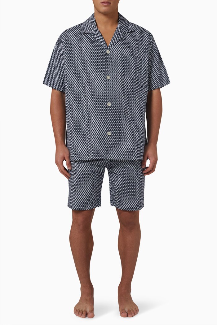 

Geometric Pyjama Set in Cotton, Blue