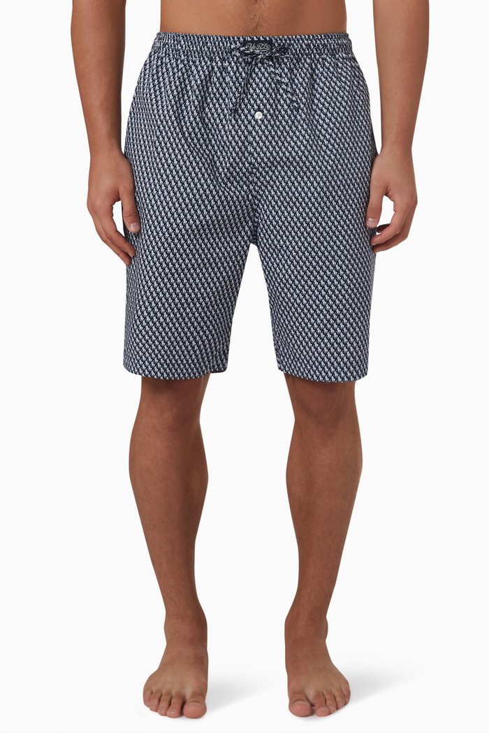 

Patterned Shorts in Cotton, Blue