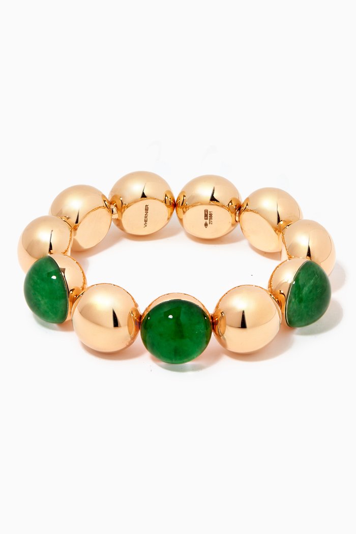 Moon Rock Crystal Jade Bracelet in 18kt Rose Gold