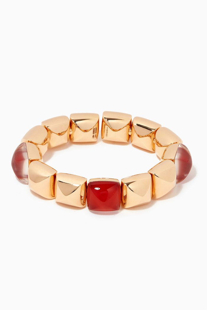 Pan Di Zucchero Rock Crystal Cornelian Bracelet in 18kt Rose Gold