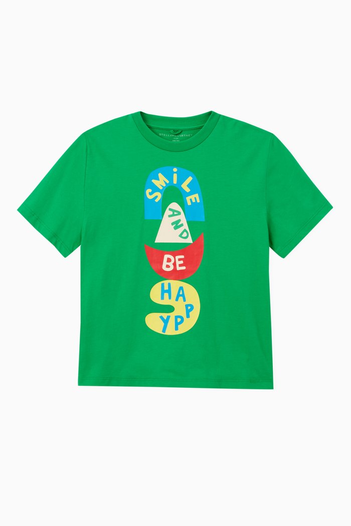 

Graphic Print T-shirt in Cotton, Green