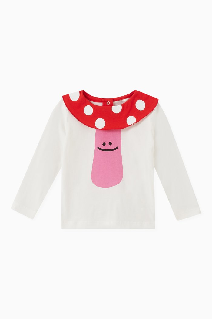 

Mushroom Print T-shirt in Cotton, White