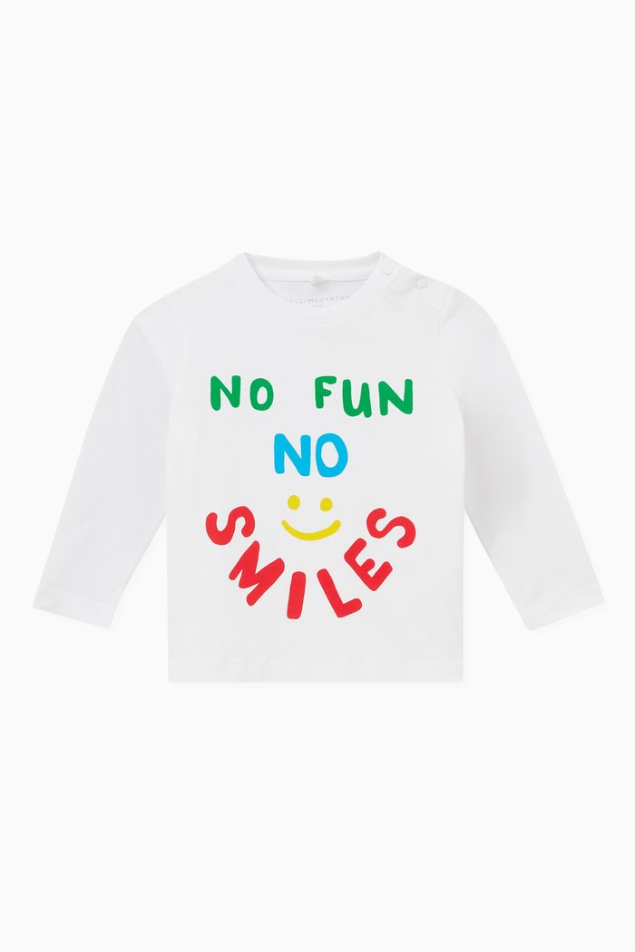 

No Fun No Smiles Shirt in Cotton, White