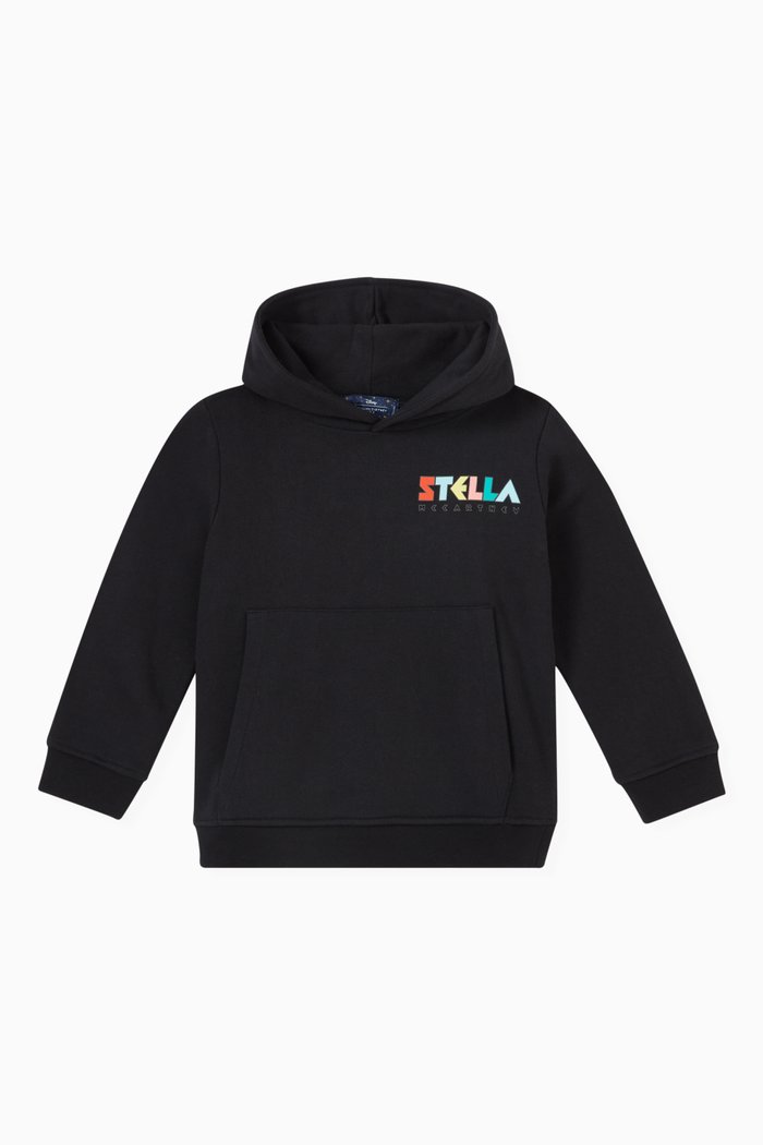 

Fantasia Mickey Print Hoodie in Cotton, Black