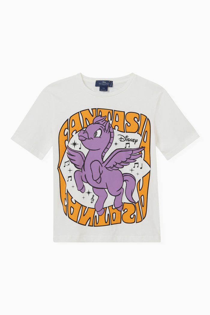 

Fantasia Pegasus Print T-shirt in Cotton, Neutral