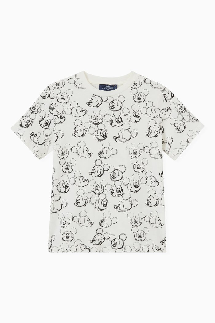 

Fantasia Mickey Face Print T-shirt in Cotton, Neutral