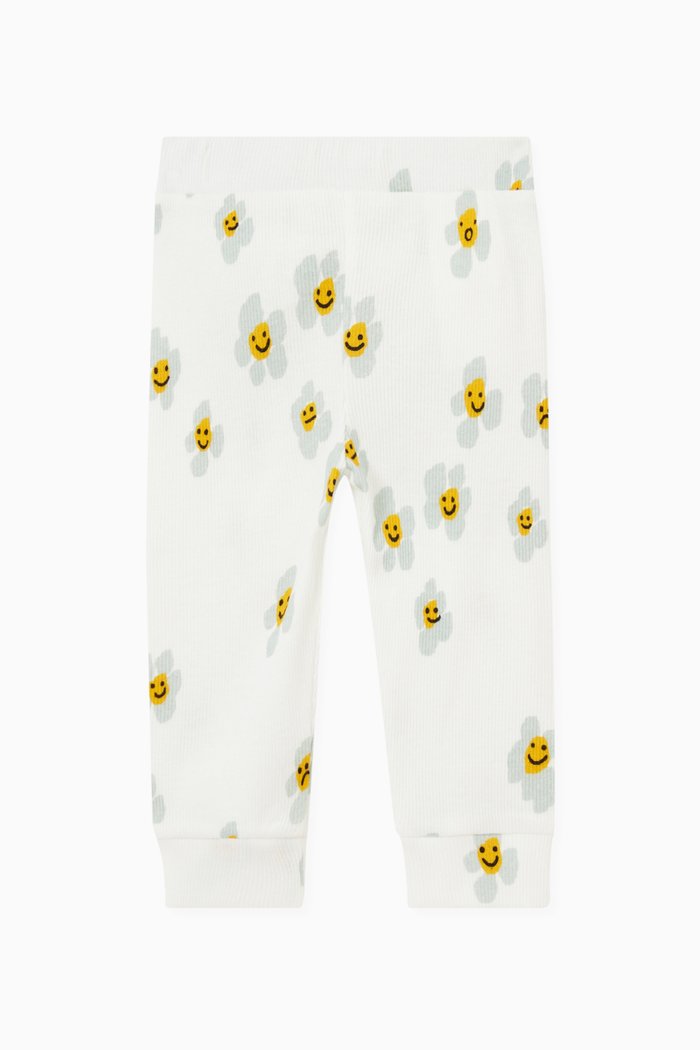

Daisy Print Leggings in Cotton, Neutral