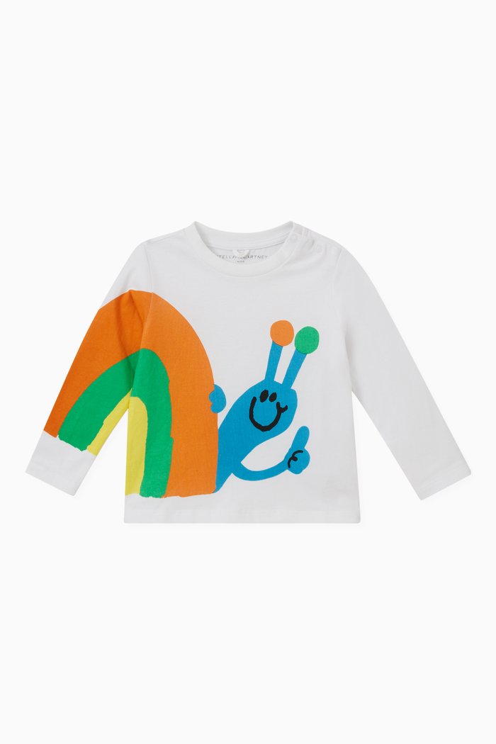 

Snail Print T-shirt in Cotton, White
